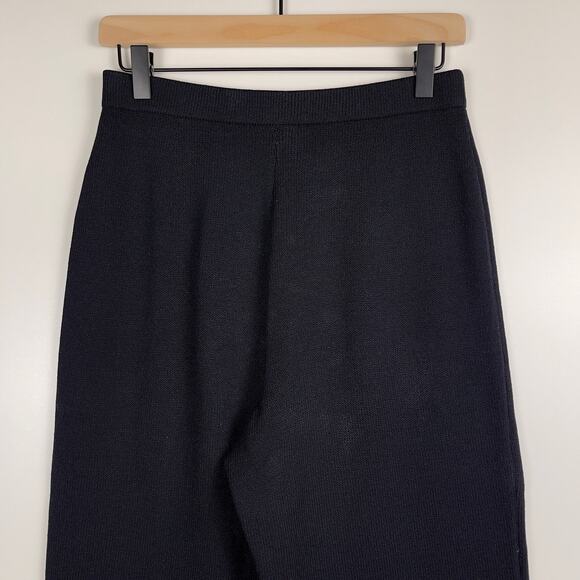 St. John Collection Santana Knit Wide Leg Hight Waist Black Wool Pants Size 4 - Picture 4 of 14